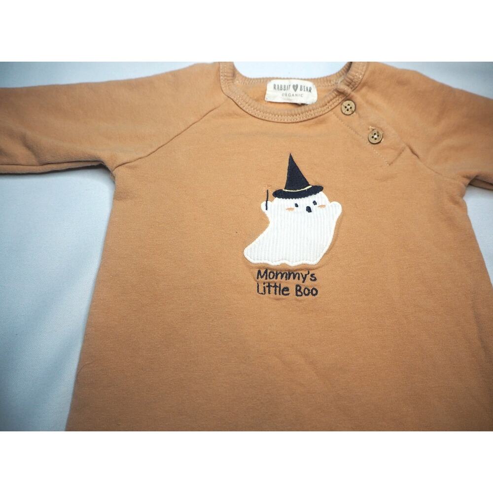 Rabbit Bear Organic Baby Halloween Ghost Romper Mommys Little Boo 12 months